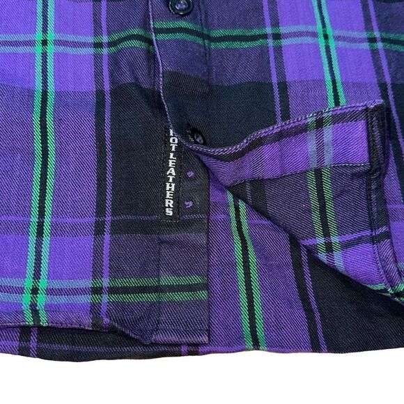 HOT LEATHERS FLM2011 MEN'S 'VOODOO' FLANNEL LONG SLEEVE shirt Sz L Crotched MTN - Picture 6 of 8